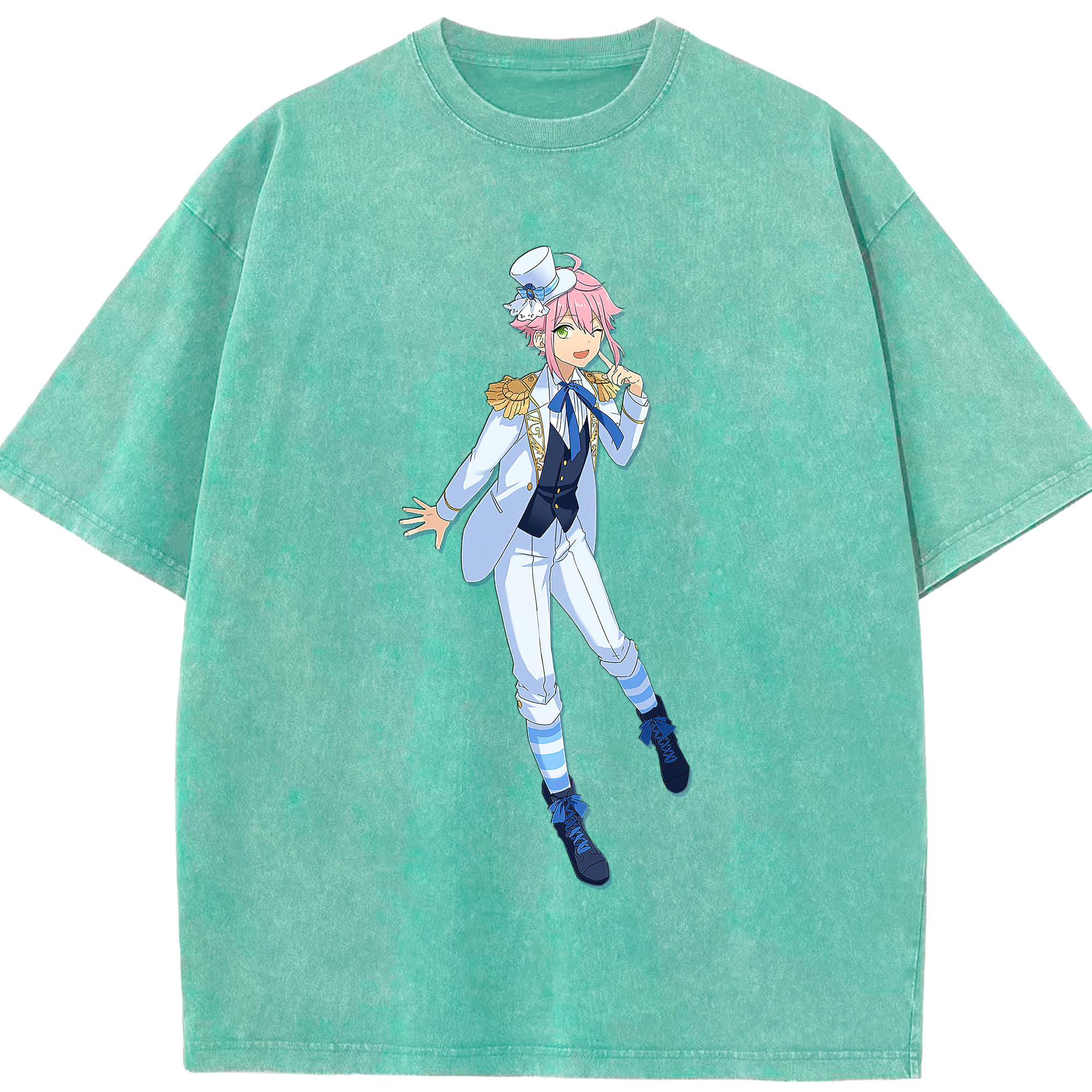 （画像用） あんさんぶるスターズ! Ensemble Stars 綿100% ヴィンテージ風 半袖Tシャツ（フロントプリント）